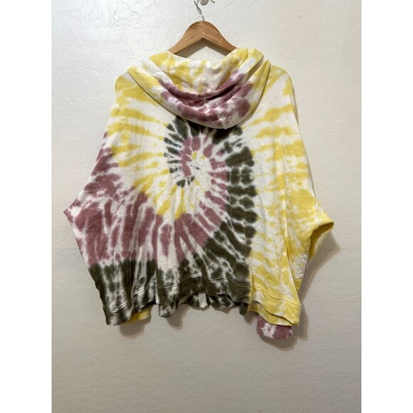 Old Navy Womans Tie Dye Sweater Size 3X Zip Up Hooded Y2K Artsy Beachy Hippie - Picture 9 of 11